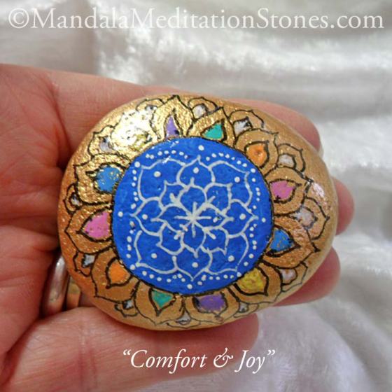 Comfort & Joy Mandala Meditation Stone - The Mandala Lady - Hand painted stones